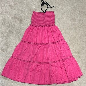 Annabelle Hot Pink Smocked Tiered Dress